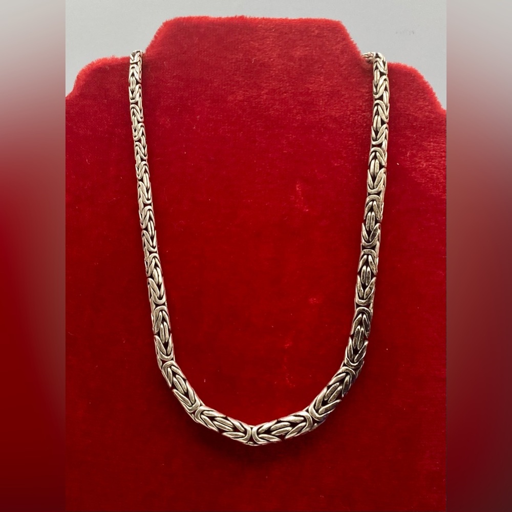 Sterling Silver Bali Byzantine Chain Necklace